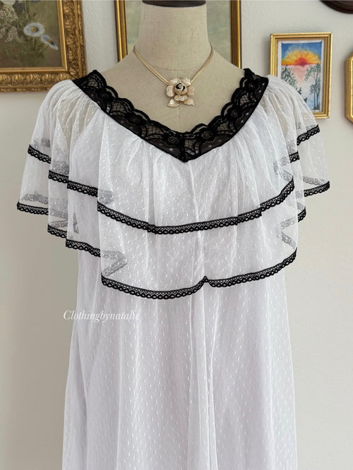 Ruffle Nylon Nightgown size S