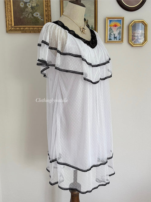 Ruffle Nylon Nightgown size S