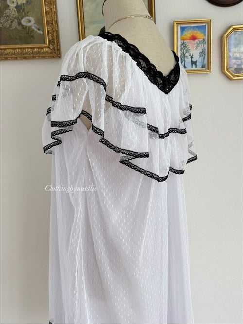 Ruffle Nylon Nightgown size S