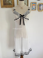 Black White Lace Slip Dress size S