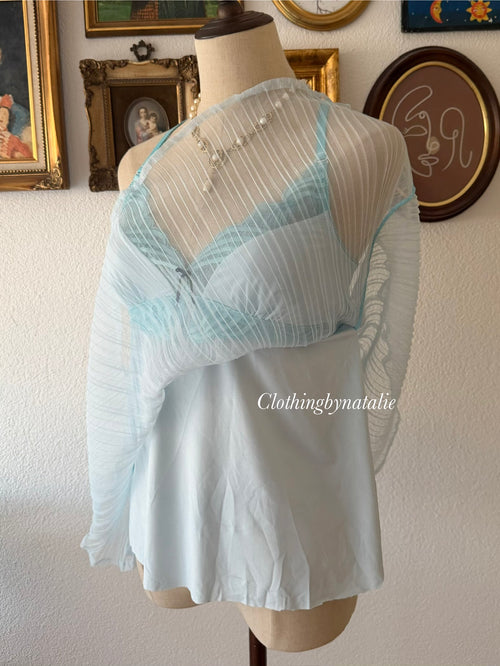 Coquette Blue Nylon Mesh Cami size M