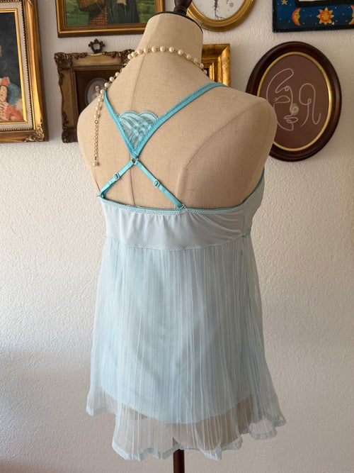 Coquette Blue Nylon Mesh Cami size M