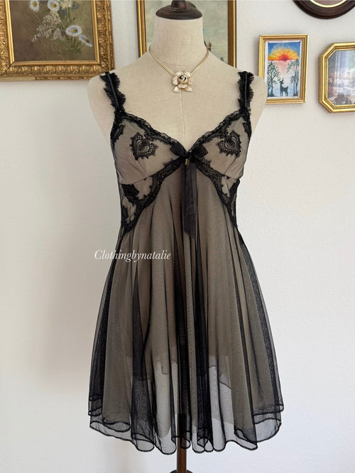 Whimsical Swan Mesh Babydoll size S/M