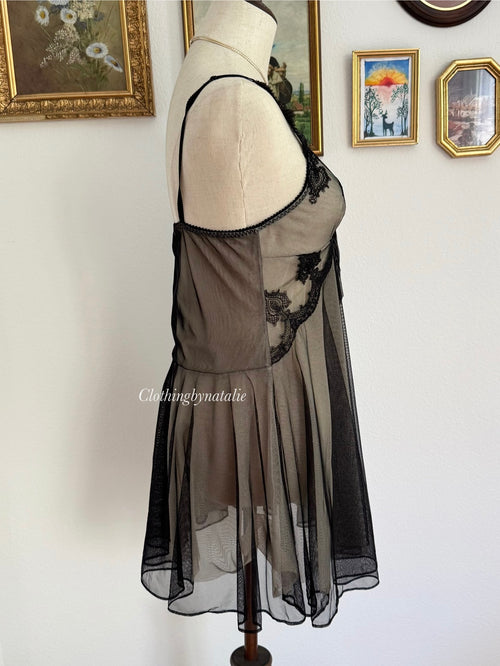 Whimsical Swan Mesh Babydoll size S/M
