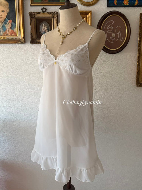 Snow White Sheer Chiffon Babydoll size S