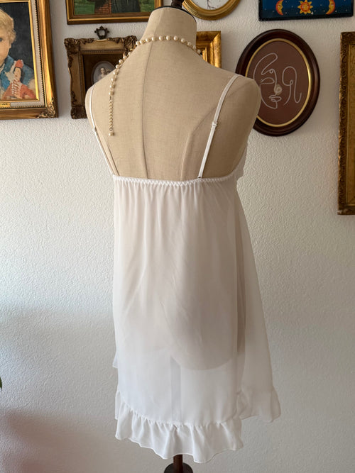 Snow White Sheer Chiffon Babydoll size S