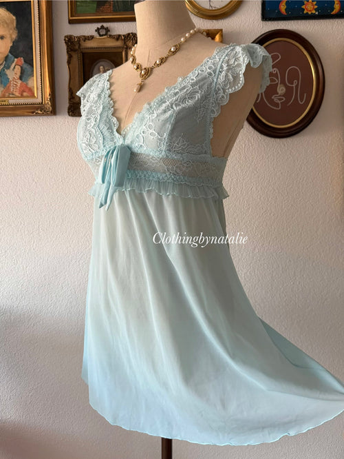 Suzanne Vega Blue Mesh Mini Dress size S