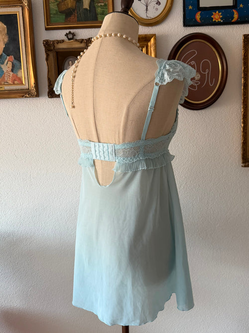 Suzanne Vega Blue Mesh Mini Dress size S