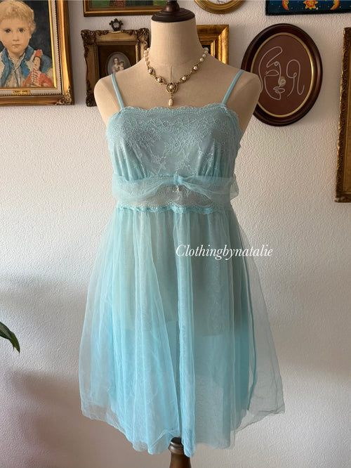 Fairy Blue Mesh Babydoll Size M