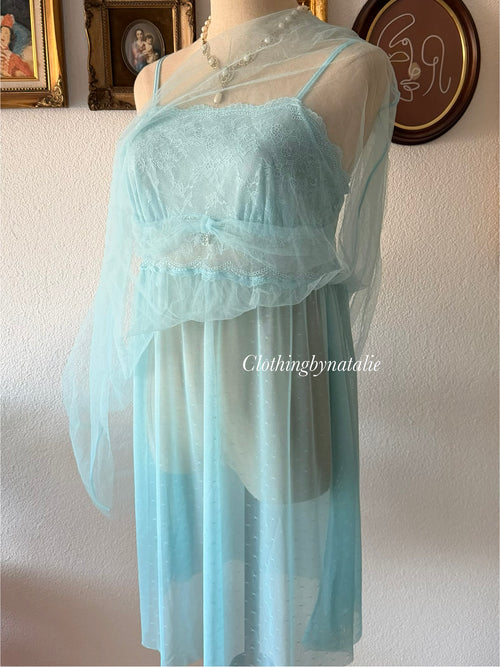 Fairy Blue Mesh Babydoll Size M
