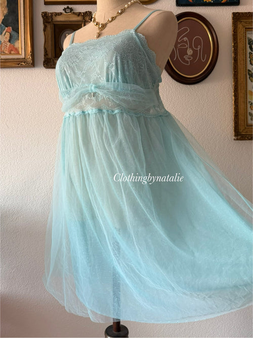 Fairy Blue Mesh Babydoll Size M