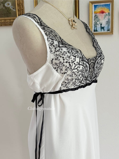 Linea Donatella White Chiffon Babydoll size M