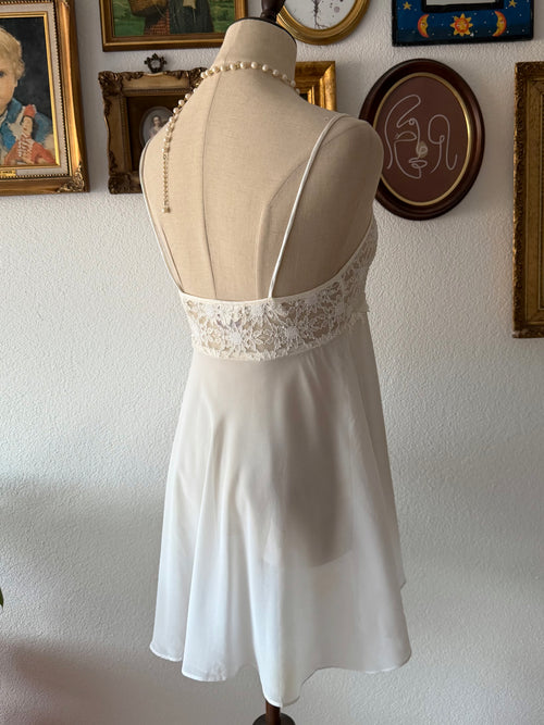 California Dynasty White Chiffon Babydoll Size M