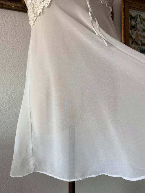 California Dynasty White Chiffon Babydoll Size M