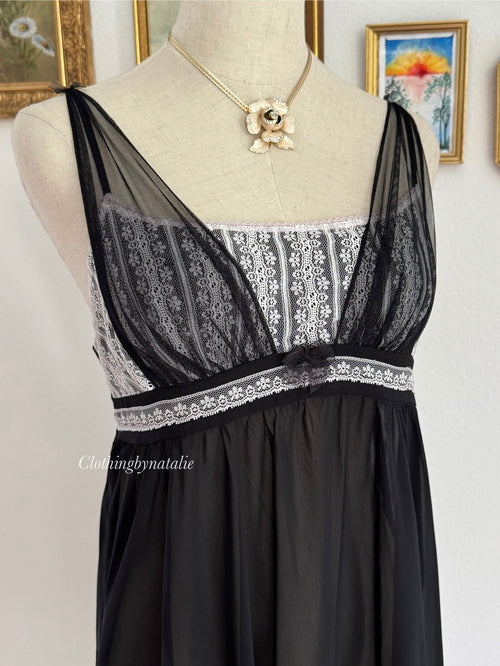 Betsey Johnson Black Chiffon Babydoll size M/L