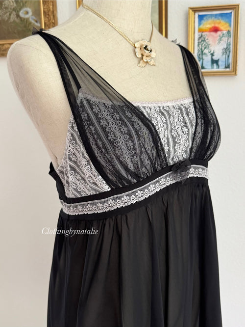 Betsey Johnson Black Chiffon Babydoll size M/L