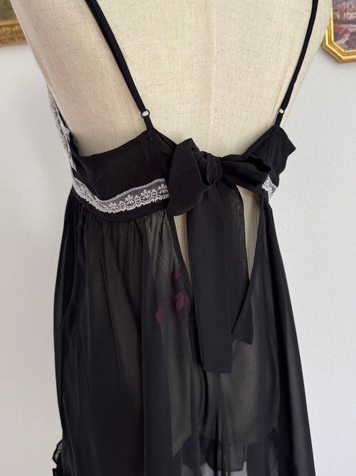 Betsey Johnson Black Chiffon Babydoll size M/L