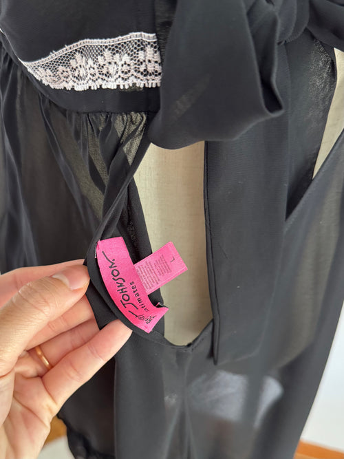 Betsey Johnson Black Chiffon Babydoll size M/L