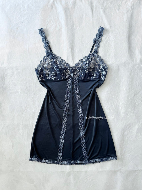 Wacoal Navy Nylon Slip Dress (S)