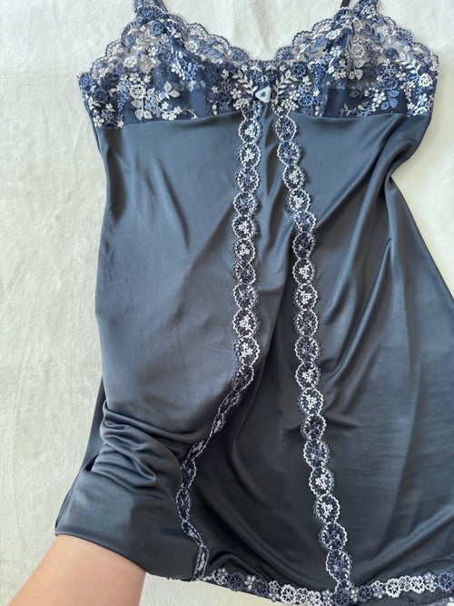 Wacoal Navy Nylon Slip Dress (S)