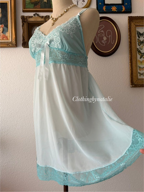 Coquette Blue Chiffon Slip Dress size M