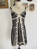 Whimsical Black Lace Slip Dress size S
