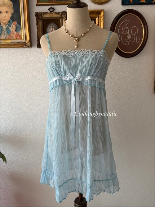 Ocean Blue Mesh Slip Dress size M