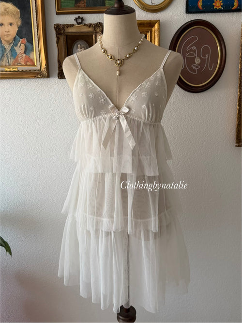 Tutu White Mesh Babydoll size S