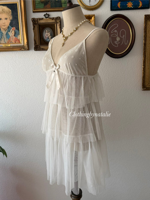 Tutu White Mesh Babydoll size S