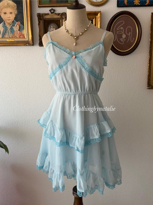 Butterfly Blue Chiffon Babydoll size S