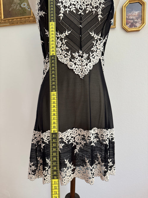 Black White Mesh Slip Dress size S/M