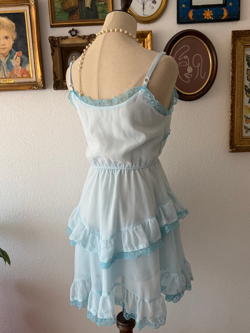 Butterfly Blue Chiffon Babydoll size S