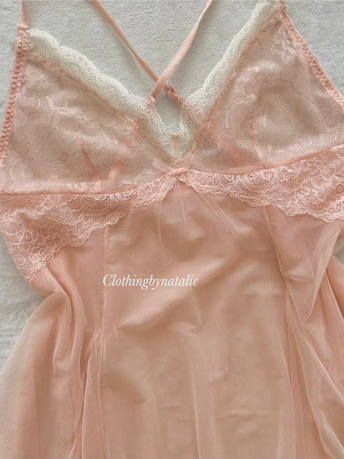 Fairy Orange Sheer Mesh Babydoll Size M