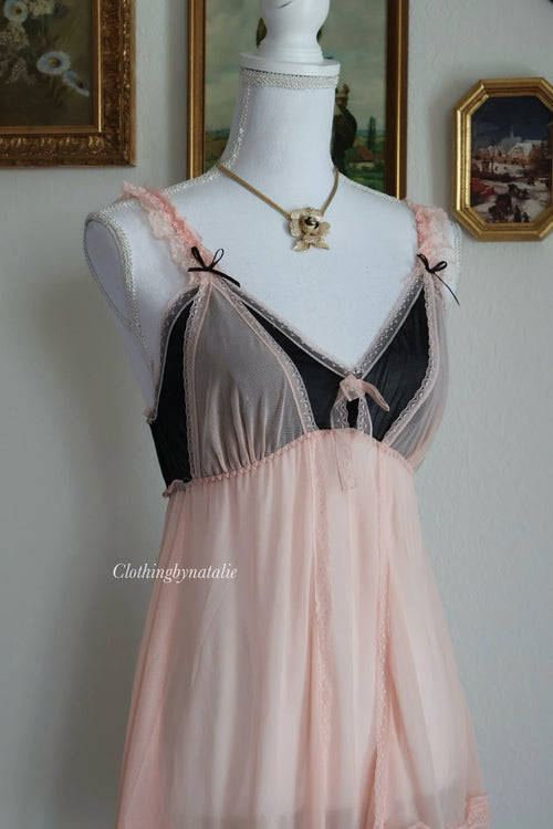 Japanese Black Orange Mesh Babydoll (S/M)