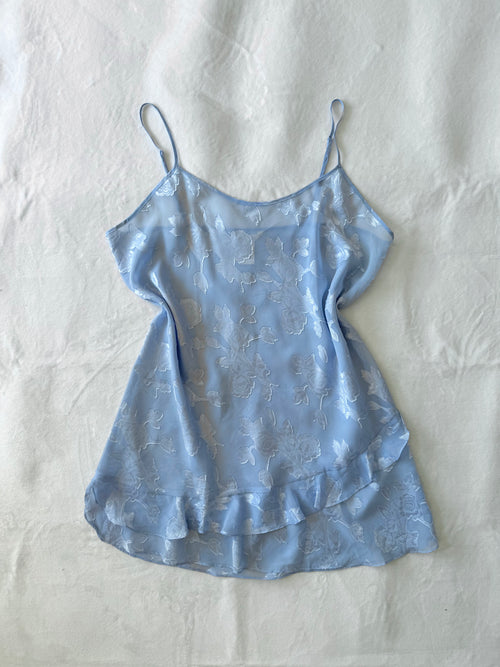 Secret Treasure Blue Brocade Slip Dress (L/XL)