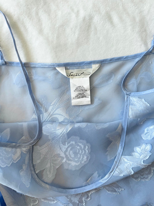 Secret Treasure Blue Brocade Slip Dress (L/XL)