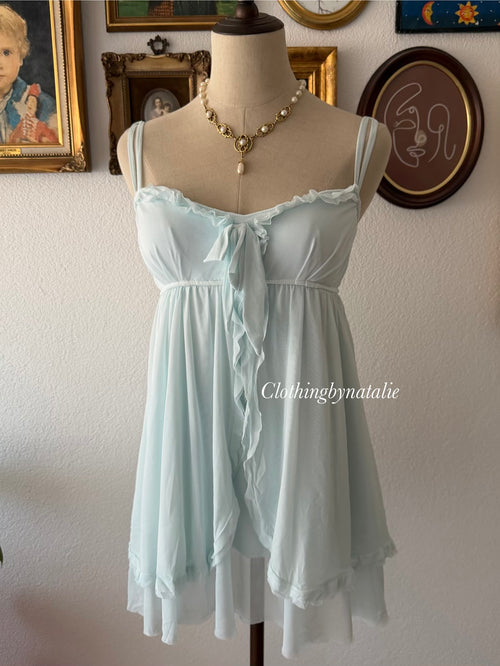 Ice Blue Mesh Babydoll size S