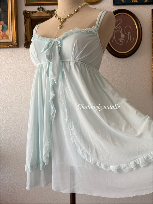 Ice Blue Mesh Babydoll size S