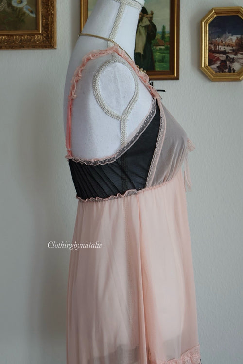 Japanese Black Orange Mesh Babydoll (S/M)