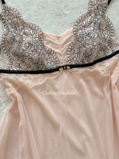 Glitter Sheer Mesh Babydoll Size S