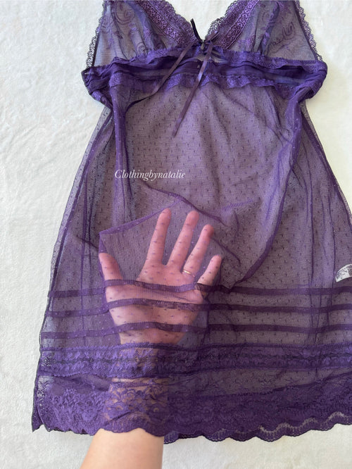 Purple Lace Mini Dress (S)