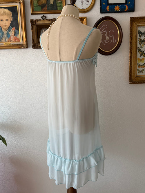 Sheer Chiffon Blue Slip Size S