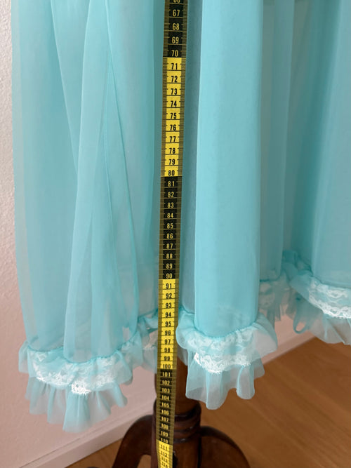 Ruffle Blue Nylon Nightgown size M
