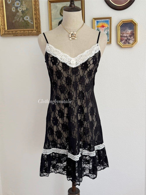 Black Lace Slip Dress size S/M