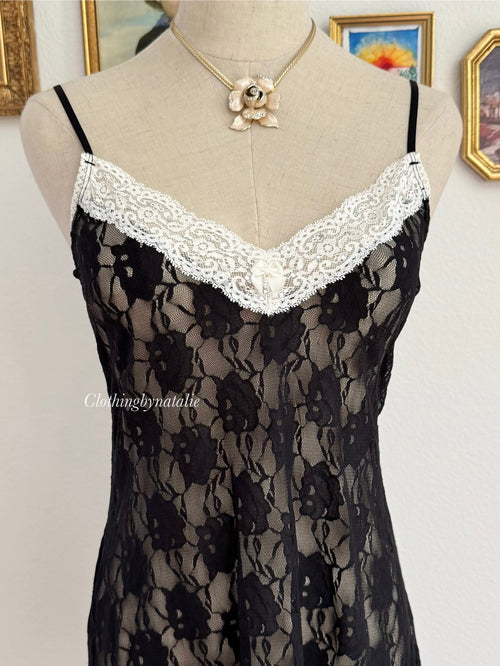 Black Lace Slip Dress size S/M