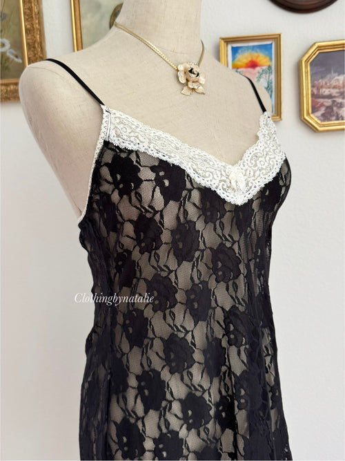 Black Lace Slip Dress size S/M