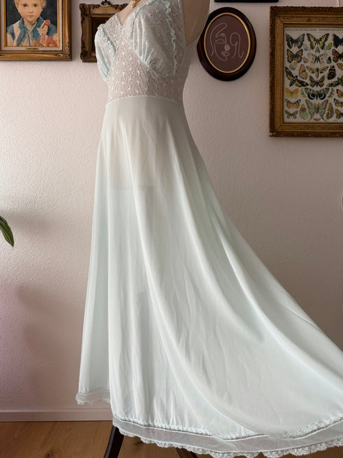 Vintage Luxite Blue Maxi Nightgown size S
