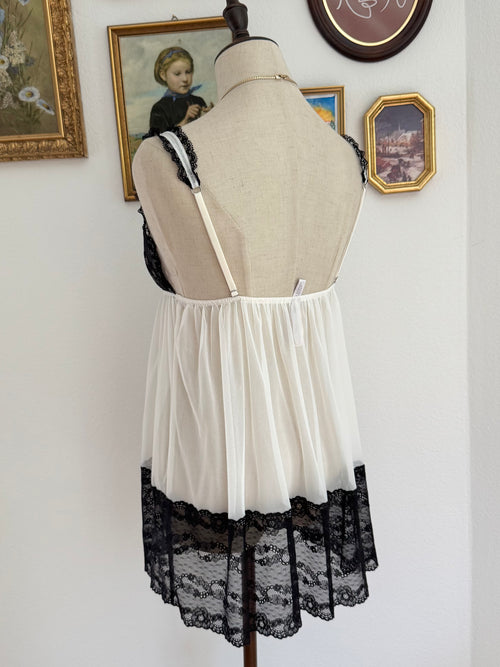 Victoria’s Secret Black White Mesh Babydoll size M/L