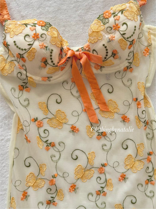 Embroidery Bustier Mini Dress Size XS