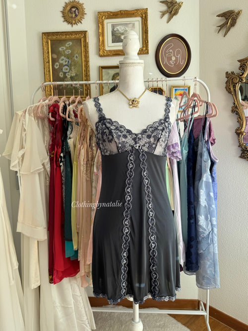 Wacoal Navy Nylon Slip Dress (S)